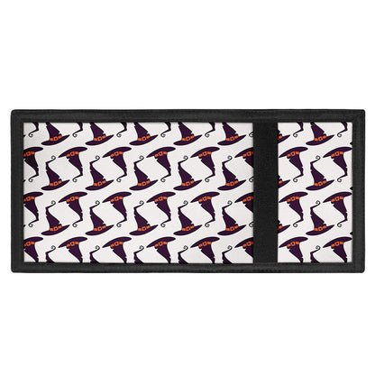 Purple Halloween Witch Hat Pattern Print Trifold Wallet