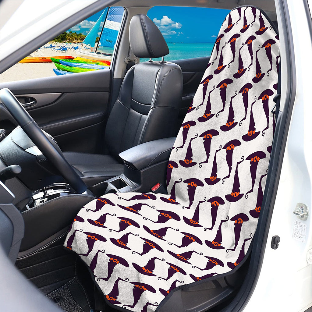 Purple Halloween Witch Hat Pattern Print Waterproof Car Seat Cover