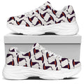 Purple Halloween Witch Hat Pattern Print White Chunky Shoes