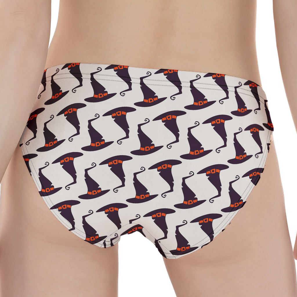 Purple Halloween Witch Hat Pattern Print Women's Panties