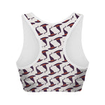 Purple Halloween Witch Hat Pattern Print Women's Sports Bra