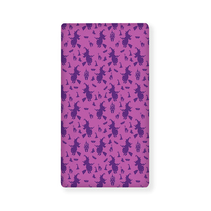 Purple Halloween Witch Pattern Print Baby Crib Sheet