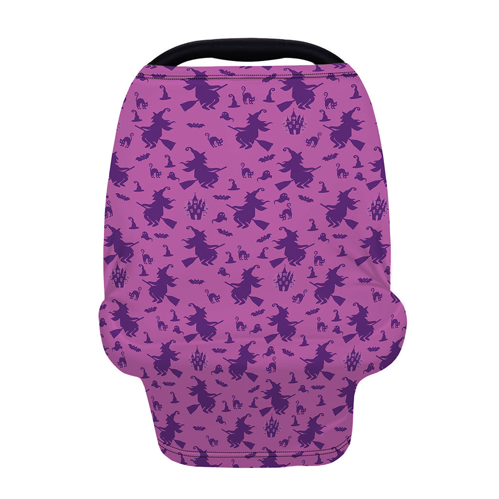 Purple Halloween Witch Pattern Print Baby Seat Cover
