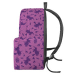 Purple Halloween Witch Pattern Print Backpack