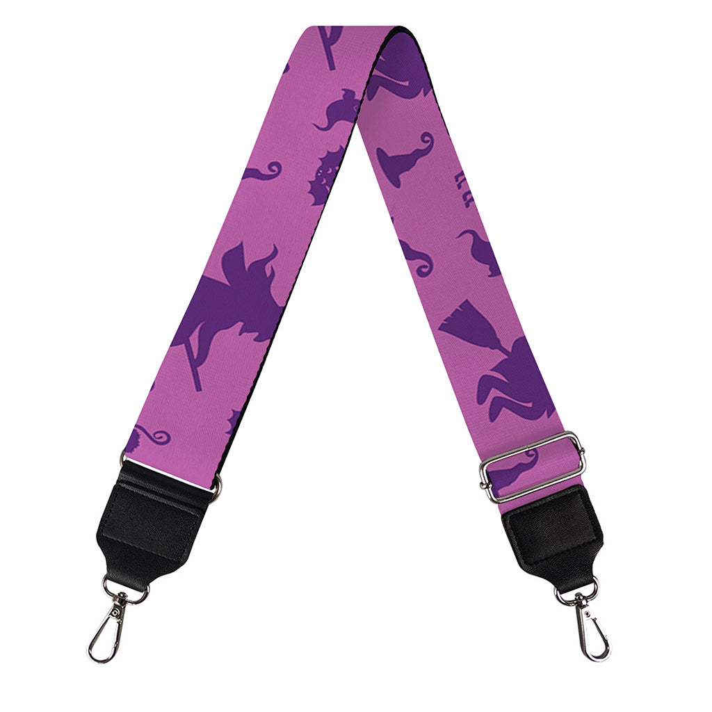 Purple Halloween Witch Pattern Print Bag Strap