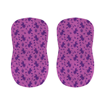 Purple Halloween Witch Pattern Print Bar Stool Covers