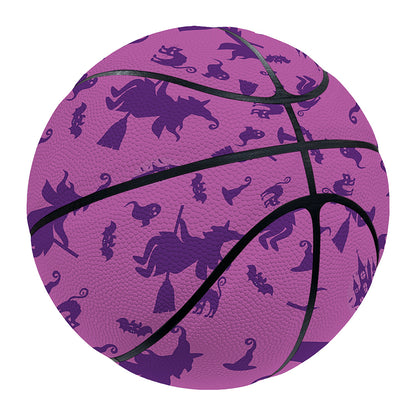 Purple Halloween Witch Pattern Print Basketball