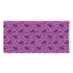 Purple Halloween Witch Pattern Print Beach Towel