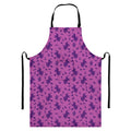 Purple Halloween Witch Pattern Print Bib Apron With Pocket