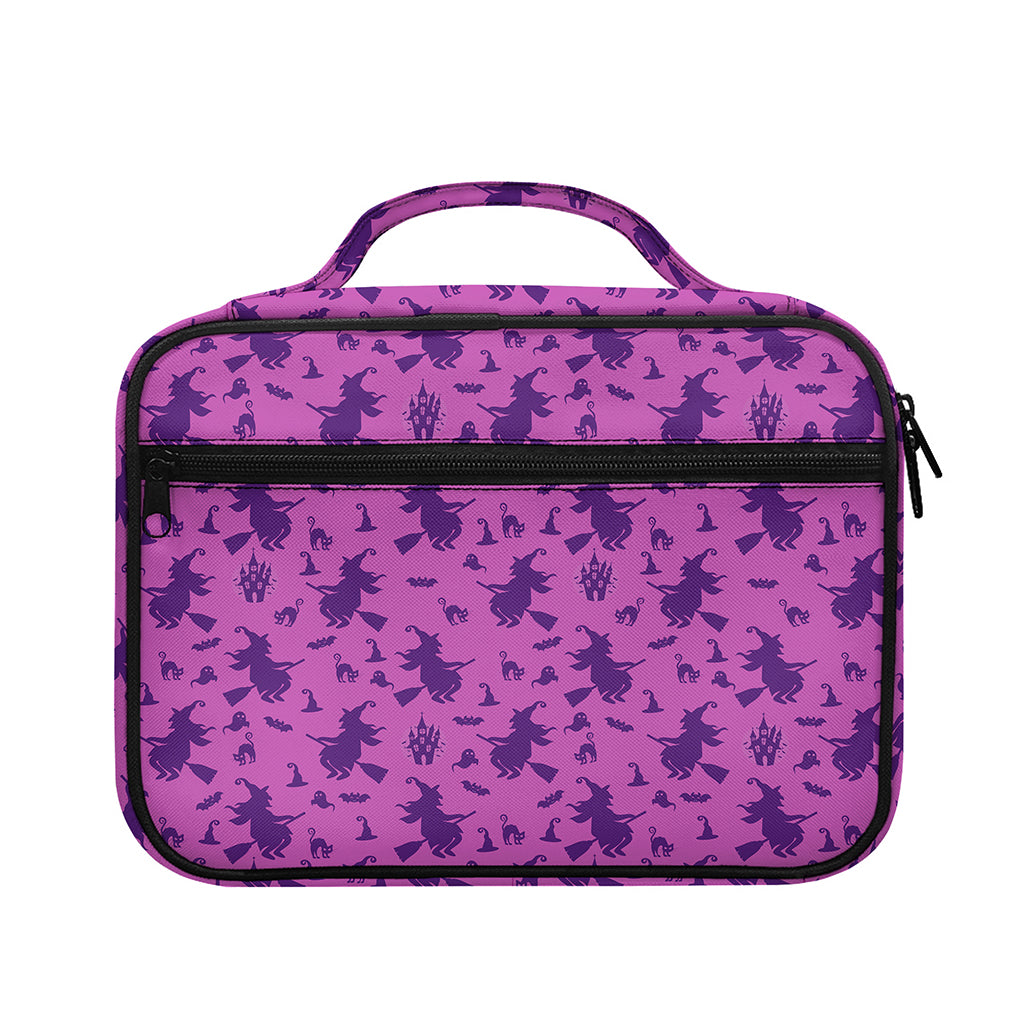 Purple Halloween Witch Pattern Print Briefcase Bible Bag