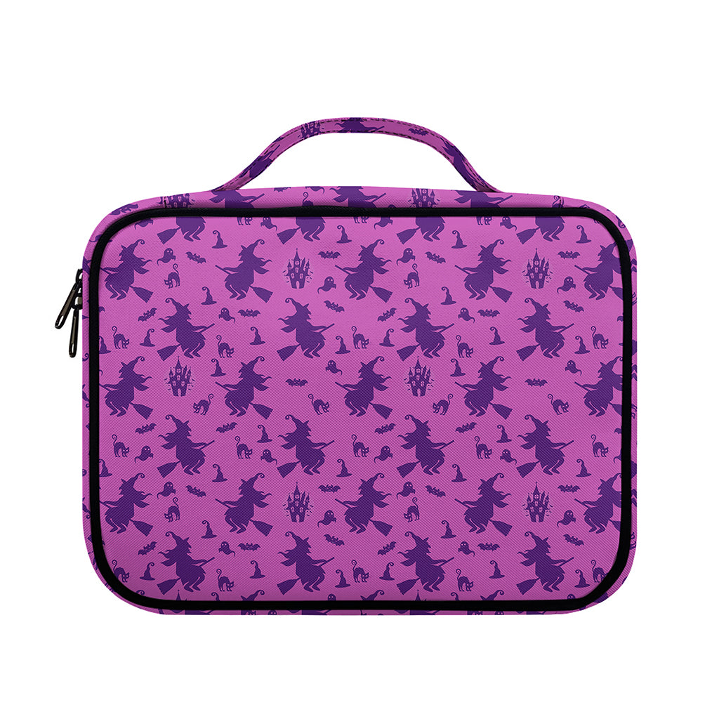 Purple Halloween Witch Pattern Print Briefcase Bible Bag