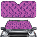 Purple Halloween Witch Pattern Print Car Windshield Sun Shade