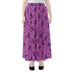 Purple Halloween Witch Pattern Print Chiffon Maxi Skirt
