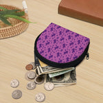 Purple Halloween Witch Pattern Print Coin Purse