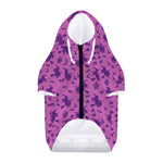 Purple Halloween Witch Pattern Print Dog Zip Up Hoodie