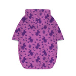 Purple Halloween Witch Pattern Print Dog Zip Up Hoodie