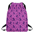 Purple Halloween Witch Pattern Print Drawstring Backpack