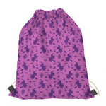 Purple Halloween Witch Pattern Print Drawstring Bag
