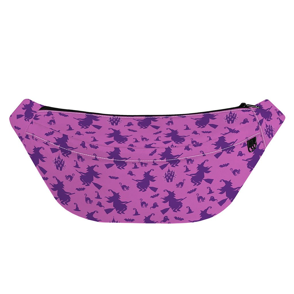Purple Halloween Witch Pattern Print Fanny Pack