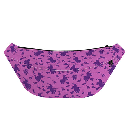 Purple Halloween Witch Pattern Print Fanny Pack