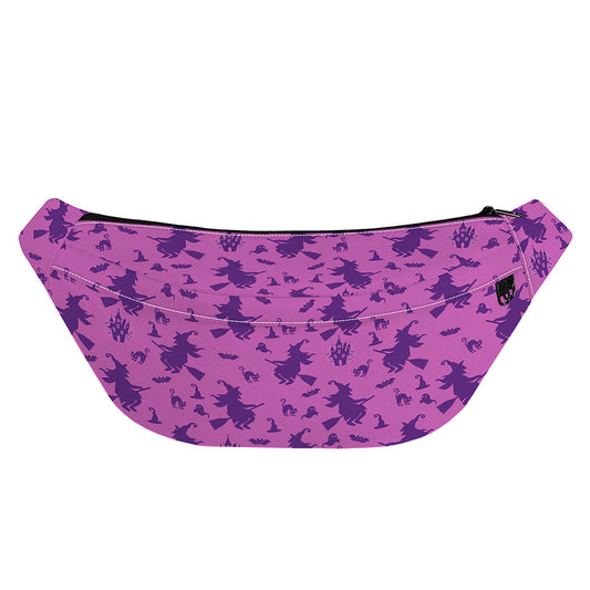 Purple Halloween Witch Pattern Print Fanny Pack