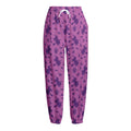 Purple Halloween Witch Pattern Print Fleece Lined Knit Pants