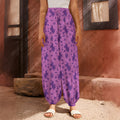 Purple Halloween Witch Pattern Print Harem Pants