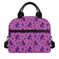 Purple Halloween Witch Pattern Print Insulated Lunch Bag