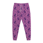 Purple Halloween Witch Pattern Print Jogger Pants