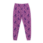 Purple Halloween Witch Pattern Print Jogger Pants