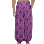 Purple Halloween Witch Pattern Print Lantern Pants