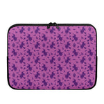 Purple Halloween Witch Pattern Print Laptop Sleeve