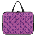 Purple Halloween Witch Pattern Print Laptop Sleeve With Handle