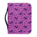 Purple Halloween Witch Pattern Print Leather Bible Cover