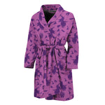Purple Halloween Witch Pattern Print Men's Bathrobe