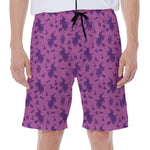 Purple Halloween Witch Pattern Print Men's Beach Shorts