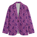 Purple Halloween Witch Pattern Print Men's Cotton Blazer