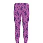 Purple Halloween Witch Pattern Print Men's leggings