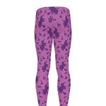 Purple Halloween Witch Pattern Print Men's leggings