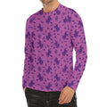 Purple Halloween Witch Pattern Print Men's Long Sleeve Rash Guard
