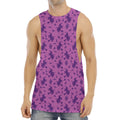 Purple Halloween Witch Pattern Print Men's Muscle Tank Top
