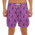 Purple Halloween Witch Pattern Print Men's Split Running Shorts