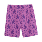 Purple Halloween Witch Pattern Print Men's Sports Shorts