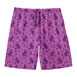 Purple Halloween Witch Pattern Print Men's Swim Trunks