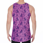 Purple Halloween Witch Pattern Print Men's Velvet Tank Top