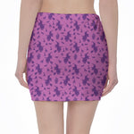 Purple Halloween Witch Pattern Print Pencil Mini Skirt