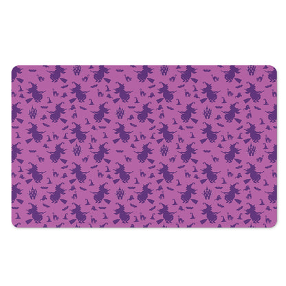 Purple Halloween Witch Pattern Print Polyester Doormat