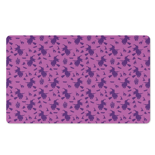 Purple Halloween Witch Pattern Print Polyester Doormat