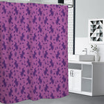Purple Halloween Witch Pattern Print Premium Shower Curtain