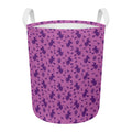 Purple Halloween Witch Pattern Print Round Laundry Basket